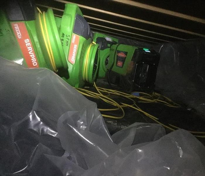 SERVPRO Air Movers in Crawlspace