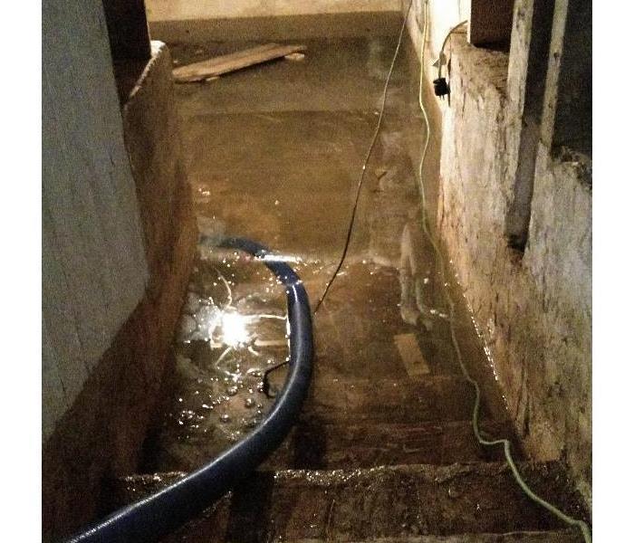 Basement flooded from excessive rain.